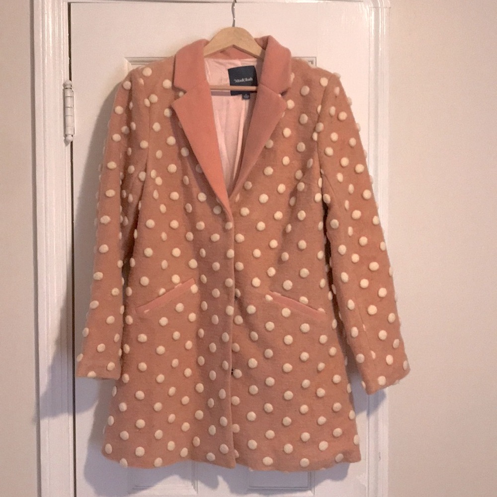 ModCloth Pink Polkdot Jacket New size M